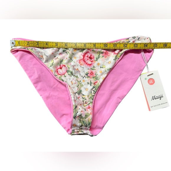 MAAJI women’s eco friendly reversible pink & floral bikini bottoms size XL NWT - Picture 5 of 7